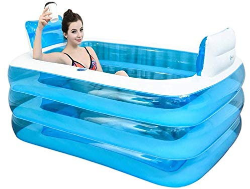 Piscine familiale,piscine de jardin gonflable rectangulaire géante,pour adultes,baignoire gonflable pliable portable avec pompe à air électrique,baignoire de trempage,équipement de bain SPA à domici