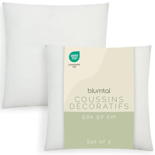 Blumtal Kudde 50 x 50 cm, 2 st – Oeko-TEX certifierad kudde 50 x 50 cm, fyllning – kudde av polyester – tvättbar innerkudde