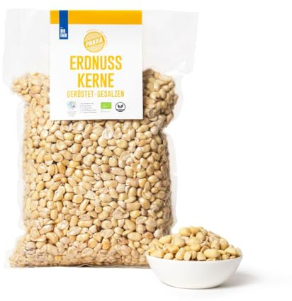 PAKKA - köstlich aromatische Premium Bio Fair Trade Erdnusskerne geröstet gesalzen 1kg, Öko geröstetet Erdnüsse direkt hergestellt und abgefüllt vom Produzenten in Kolumbien, vegan 1000g