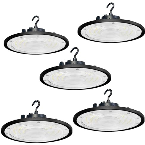 JBdusn Faretto LED UFO 100W, 5pcs LED High Bay Light Hall Proiettore Officina Lampada Illuminazione magazzino, Lampada Interni Industriale per Stadio coperto