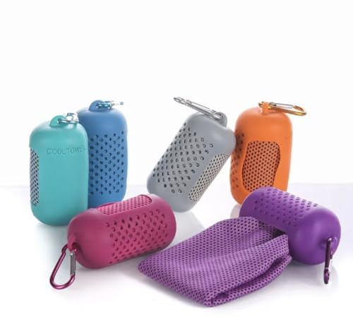 Gym Towels, Cooling Towel Soft Microfiber with Portable Silicone Sleeves, Breathable Instant Towels, Microfiber Soft Quick Dry Gym Towel for Sport Camping Swim Fitness(30 x 90cm, 2 Colors) (green)