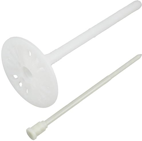 AERZETIX - Set di 50 tasselli per isolamento a battuta Ø8x135mm + 50 chiodi 140mm - in nylon - fissaggio per pannelli termici polistirene estruso espanso lana di roccia