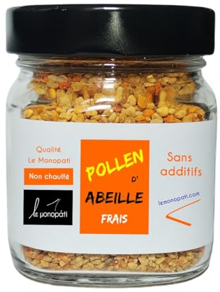 Pollen d'abeille frais Le Monopati 125g | Origine: Grèce | Entreprise familiale française | 100% Pur & Naturel – Sans additifs | Non Chauffé, Récolté à la Main
