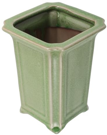 SUPVOX Vaso in Ceramica Verde per Piante e Orchidee con Foro di Drenaggio, Design Elegante e Funzionale, per Posizionamento Temporaneo All'aperto