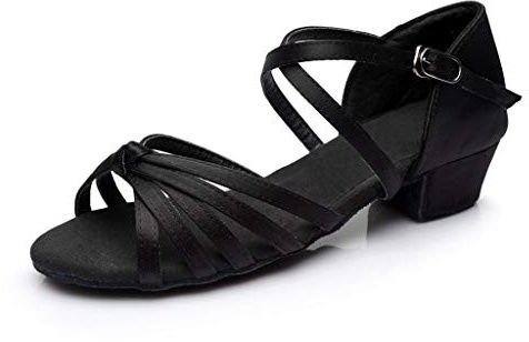 Zapatos de baile para mujer estándar y latino - zapatos de verano para mujer con tacón, tacón de bloque tacones altos, hebilla de cinturón, sandalias de tiras suaves, sandalias de verano cómodas para