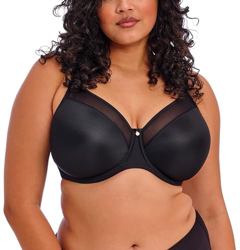 Elomi Women's Plus Size Smooth Underwire Molded Bra, Black, 42F