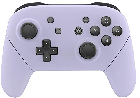 eXtremeRate Griff Hülle Set für Switch Pro Controller, Matt DIY-Ersatz Front Case/Rücken Gehäuse&Handgriff Grips Shell Zubehör für Nintendo Switch Pro Controller-Hellviolett