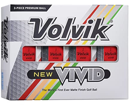 Volvik Vivid Golfbollar, matt röd, dussin