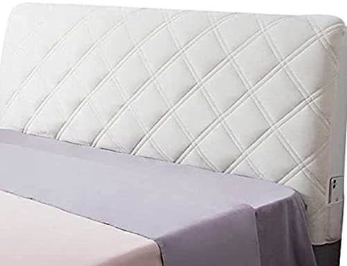 uyeoco Bett Kopfteil Bezug Bettkopfteil Hussen Kopfteilbezug Staubdicht, Gesteppt Einfarbig Massivholzbett Kopfstütze Bedside Decoration Protector (Color : Beige A, Size : 180cm)