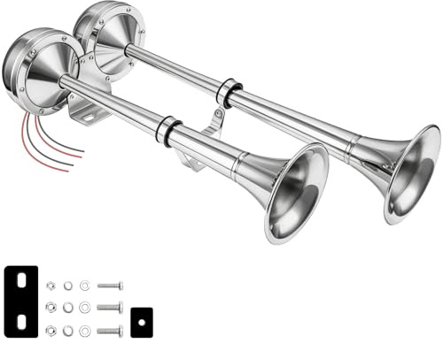 24V Marine Boat horn Waterproof Stainless Steel Dual Trumpet Horn for Truck