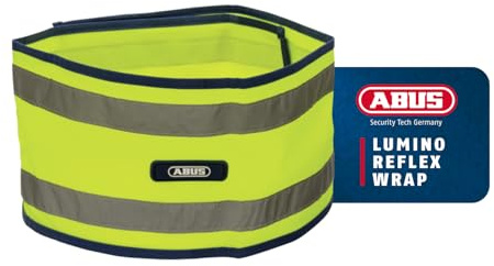 ABUS Reflektorband Lumino Reflex Wrap - Flexibles Rucksackband für bessere Sichtbarkeit beim Radfahren, Wandern, auf dem Schulweg - Gelb
