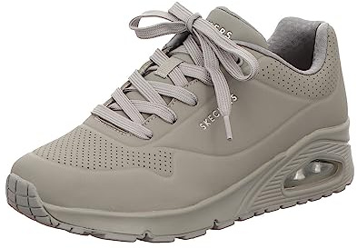Skechers Damen Uno Stand On Air Sneakers, Gray Durabuck Mesh, 42 EU