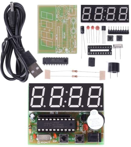 PZMYJB 4-Bit Digital Röhre Elektronische Uhr DIY-Bausatz PCB, DIY Wecker Löten Praxis Lernen Tafel Projekt-Bausatz