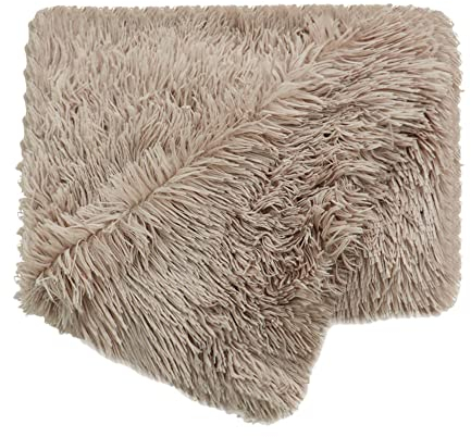 MISSMAO Hundematten, Luxus Plüsch weiche Haustier Matten, waschbar Hundekiste Betten Hundedecke für große mittlere und kleine Hunde und Katzen,Beige Brown,XL(127x100cm)