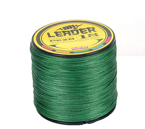 Amur Leopard Ligne de Pêche Tressée en PE à 8 Brins 300m Superline Tresse Fil de Pêche de Haute Performance Résistant à l’Abraison, Vert, 1.0#/0.16mm/10.2kg