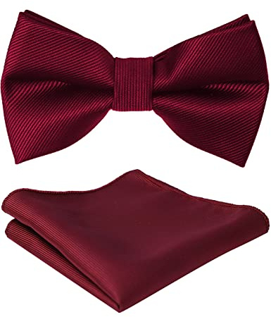 mintgreen Kids Bow Tie Pre-tied Wedding Bowtie Pocket and Square Sets Classic Formal Uniform, Red