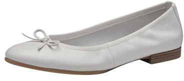 Tamaris Mujer Bailarina Cuero, Blanco, 38 EU