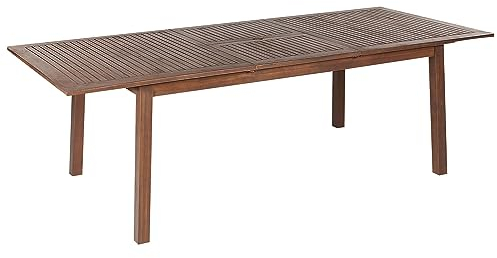 Beliani Gartentisch Akazienholz Dunkelbraun rechteckig ausziehbar 180/240x100 cm Cesana