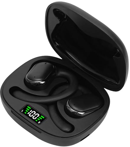 ROTRES Cuffie Bluetooth Sport,Cuffie Bluetooth 5.3 Orecchio Aperto,Bassi Potenziati,Con Microfono HD e Cancellazione del Rumore ENC,Cuffiette Bluetooth IP7 Impermeabili,Display LED,Corsa (Ferroso)