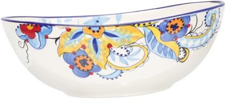 MAGICLULU Ensaladera Bandeja De Escritorio Bol De Arroz Tazón De Dulces Recipientes para Pasta Tazón De Palomitas De Maíz Plato De Anillo Cerámica Oval Cuenco Decorativo