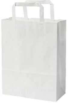 Papiertragetaschen 250 Stück - Weiße Papiertragetaschen - 22+10x28 cm - BIO - Umweltfreundlich - Taschen - Mahlzeitbeutel - Weiß - Papiertüten - Geschenktüten - Papiertüte - Papierbeutel -