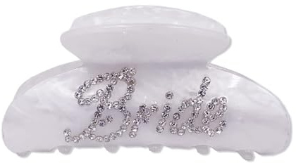 Haar klammer Braut,Haarklammern Groß,Haarkralle aus Acryl,claw Clip,Haarklammer,Haarspangen,Haarkralle für Braut, Hochzeits und Brautjungferngeschenke,Haarspange Dickes Haar (Weiß)