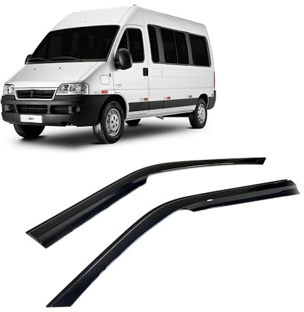 Rumplex Deflettori d'aria per finestrini laterali, compatibili con Fiat Ducato 2006-2024, parapioggia, deflettori adesivi, 2 pezzi