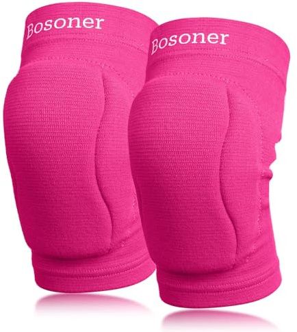 BOSONER Knieschoner Volleyball Tanzen Knieschützer für Damen: Dicker Knieschoner für Männer - Schützende Weiche Rutschfeste Knieschoner aus Schwamm zum Tanzen Sport Fussball Yoga (Rosa, L)