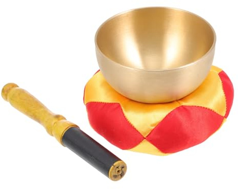 Tibetische Klangschale 4 Zoll Meditationsklangschale aus Kupfer | 1 Satz, mit Klangschalenkissen und Klöppel, Leicht Tragbar und Einfach zu Verwenden