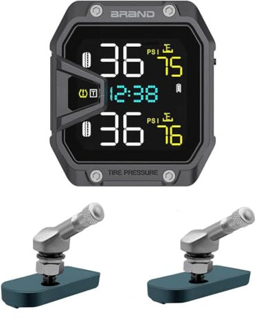 IP65 wasserdichtes TPMS-Reifendruckkontrollsystem für Motorrad, mit 2 Sensoren, Werkzeug, Reifendruckkontrollsystem, Drucküberwachungssystem, Bluetooth-Druck, intelligente Bluetooth-Monitore