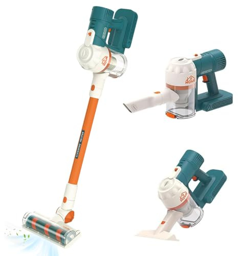 Aspirateur mural sans fil pour enfants, aspirateur pour tout-petits, batterie réaliste, fonctionnel, alimenté, interactif, lien parent-enfant, ensemble de nettoyage pour tout-petits, cadeau, joue