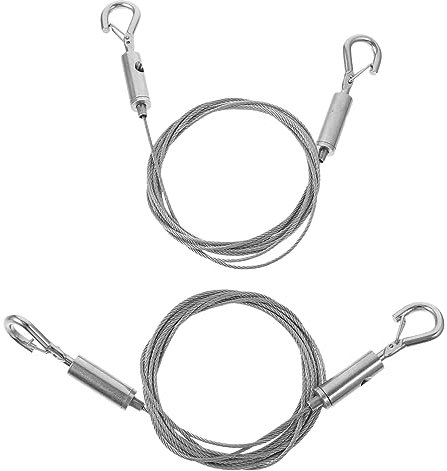HOMSFOU 2Piezas Cuerdas de Colgar Cuadros de Inoxidable Ajustables Kit para Marco de Fotos y Lámparas Resistente Instalar