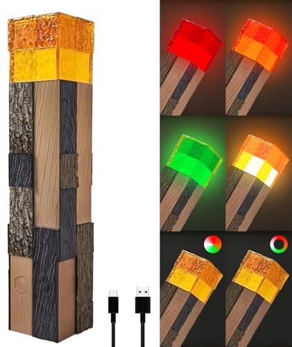 MEDMHSMA LED Fackel Wall Lampe, Leuchtende Taschenlampe mit 4 Farben, Wandmontage & Handlampe, USB wiederaufladbare Nachtlampe Geschenk für Kinder Jungen und Mädchen ab 6