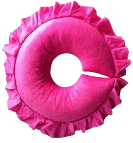 Massagekissen Kopf Loch Weiches Gesichtsmassage-Schlafkissen in Blumenform for die Schönheitssalon-Massage-Schönheitsliege mit Loch(Rose red)