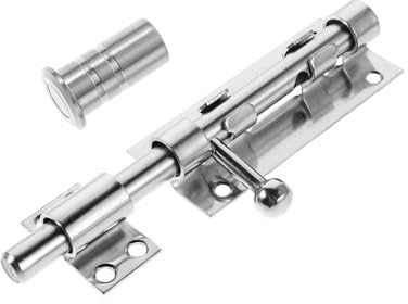 SHINEOFI Chiavistello Scorrevole in Acciaio Inox Serratura Scorrevole Per Porta e Recinzione Esterna Con Foro Per Lucchetto Adatto Per Impieghi Gravosi Cancelli Capannoni e Fienili