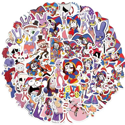 Adesivi 50 Pezzi Stickers Circus Divertenti, Adesivi Alla Moda Popolare, Adesivi Vinile Impermeabili, Adesivi per Computer Pc Portatile Telefoni Cellulare Valigie Scrapbooking Agenda ecc