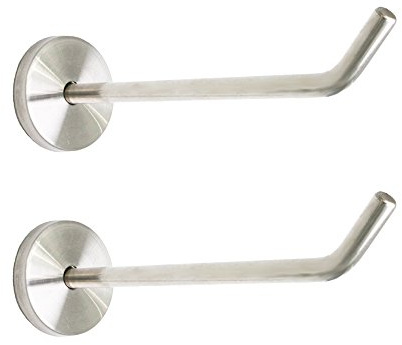 NELXULAS Brushed Stainless Steel Single Heavy Duty Long Coat Hook Robe Hanger Wall Mount Hook, Fit for Kitchen,Bedroom,Living Room, Bathroom,Closets and Garage Storage (5-4/5, 2 PCS)