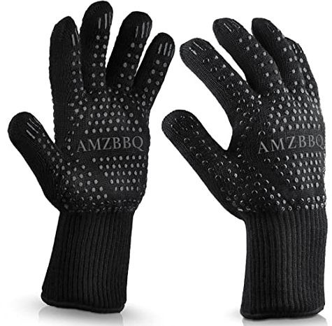 AMZBBQ® Gants pour Barbecue de qualité supérieure, résistants à la Chaleur jusqu'à 500 °C, Gants de Four Extra Longs, Gants de Cuisine pour Cuisine et Barbecue, Gants de Cuisine ignifuges en Taille S