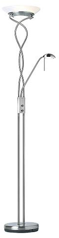 Betta Lighting Mother & Child Floor Lamp with Rotary Dimmer, Satin Chrome Finish with Opal Glass