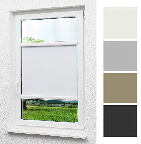 LYSEL Outlet Glasleistenrollo verspannt abdunkelnd, (B x H) 80cm x 175cm in weiß/reinweiß