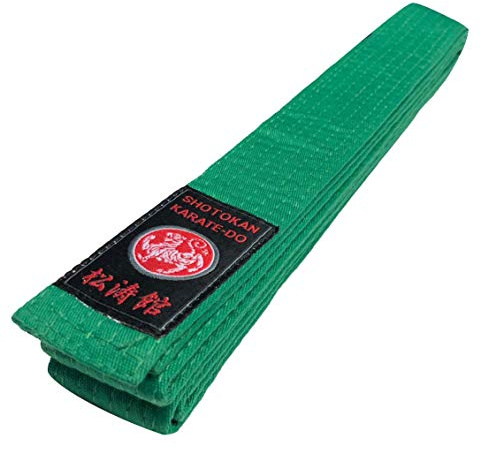 Budodrake Shotokan Karategürtel Silver Edition 100% Cotton grün