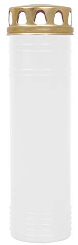 HS Candle Bougie funéraire - Durée de combustion : environ 170 h - Brûleur de 7 jours - Blanc