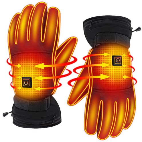 Svpro Beheizte Handschuhe Herren Damen, 4000mAh Wiederaufladbare Beheizbare Touchscreen Elektrische Motorrad Handschuhe Winter Warme Beheizter Handwärmer