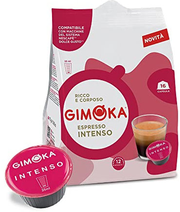 Gimoka - Compatibile Per Nescafé - Dolce Gusto - 64 Capsule - Gusto INTENSO - Intensità 12 - Made In Italy - Confezioni Da 16 Capsule