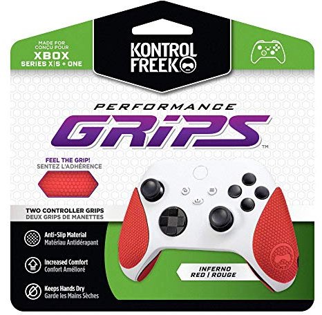 KontrolFreek Performance Grips | Performance-Griffe für Xbox One und Xbox-Series X Controller | Inferno Rot