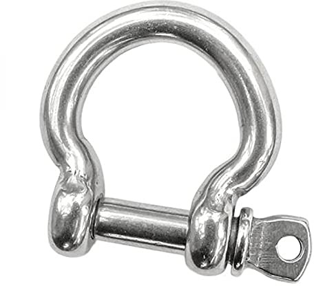 Grillete de acero inoxidable A4 de grado marino de 4 mm (paquete de 2)