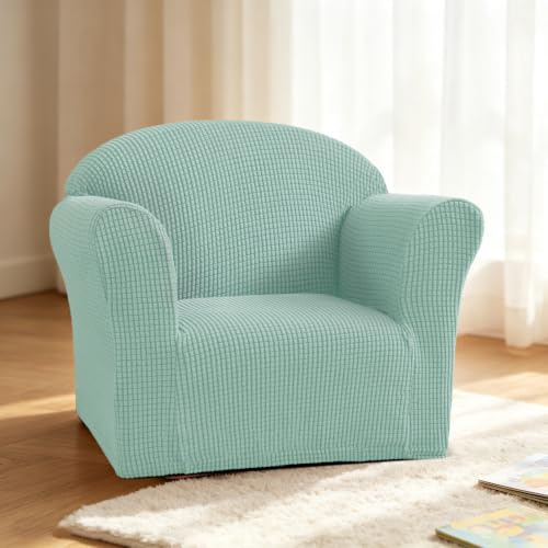 VanderHOME Kindersofa Bezug Sofas fürs Kinderzimmer Stretch Spandex Couchbezug Sofahusse fürs Kinder, Bezug Möbelschoner Für Kinder Kleinkinder Babysofa Jacquard-Gitter(Minzgrün)