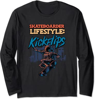 Kickflips Skating Skateboard Waveboard Longboard Skater Langarmshirt