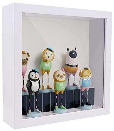 ShawFly Cornice 3D Profonda Cornice 22.5x22.5x6.5cm,Scatola delle Ombre 3D Cornice per Foto Cornice Quadrata Profonda per Esposizione di Medaglie,Fiori,Artigianato