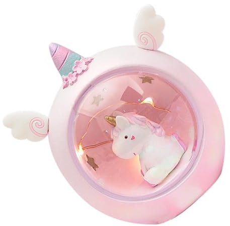 Abaodam Lampada Unicorno in Resina Luce Da Notte Per Ragazzo Ragazza Ragazza Decorazione Cameretta Lampada Tavolo Unicorno Luce Notturna Regalo